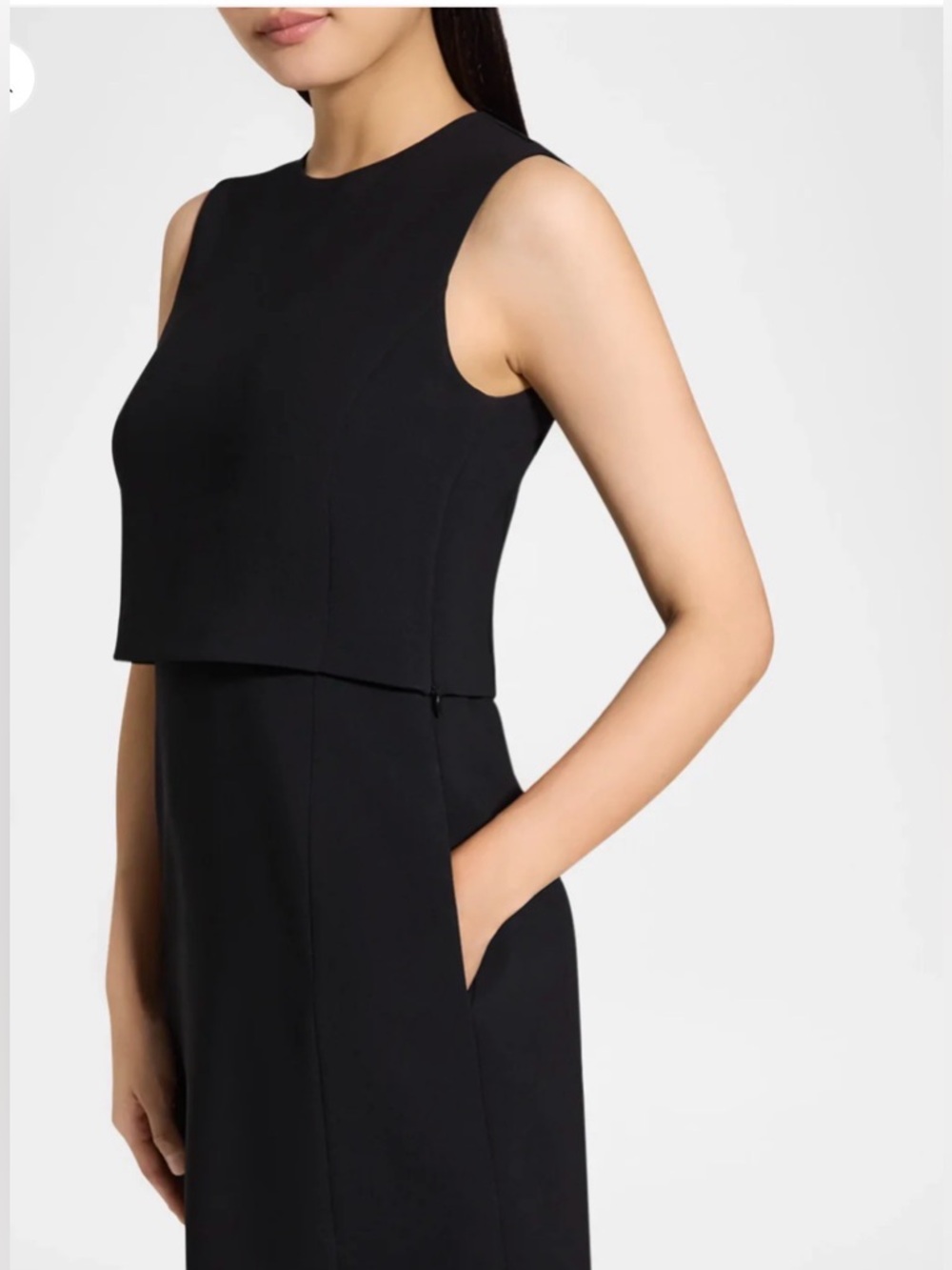 Sculpted Layer Mini Dress Admiral Crepe Black Sz 10